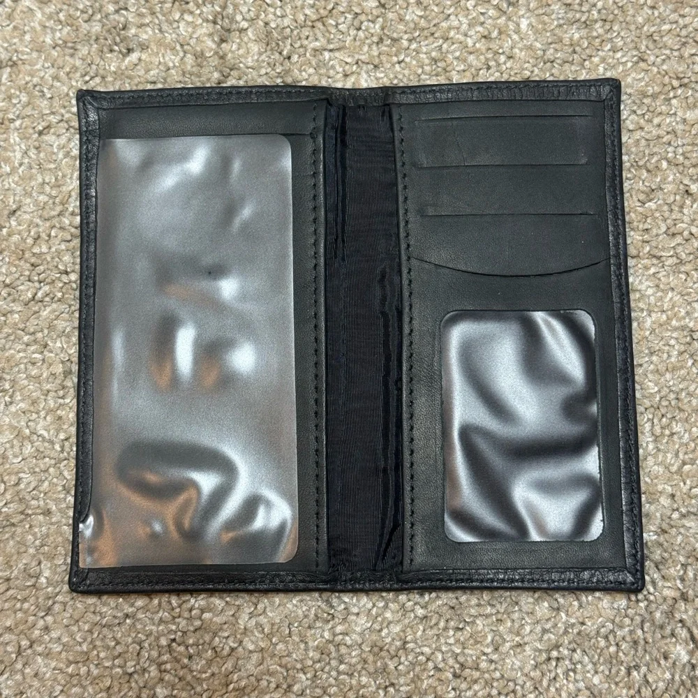 Harley-Davidson Black Leather Wallet Checkbook Holder Sleeve and ID Slot - Picture 4 of 8